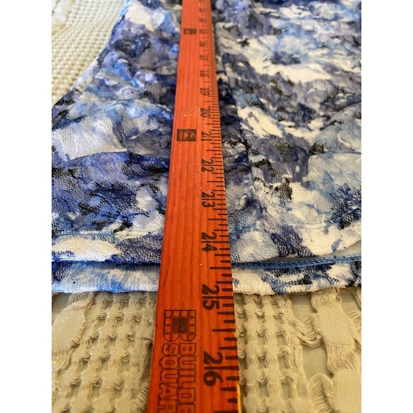 AB Studio Blouse Sleeveless Size Large Soft Ruffled Round Neckline Lace Overlay - Picture 7 of 9